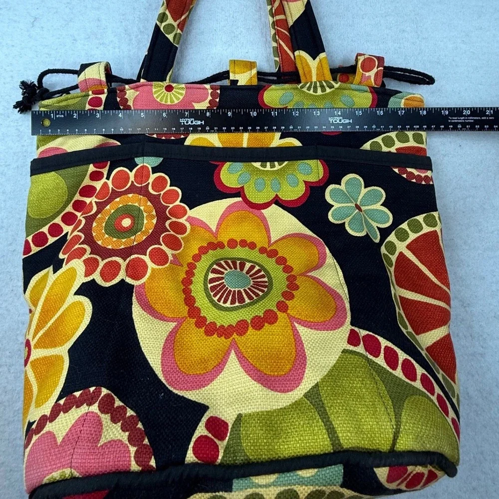 Canvas Floral Tote Bag Hobo Shoulder Bag Everyday Purse - Picture 3 of 8